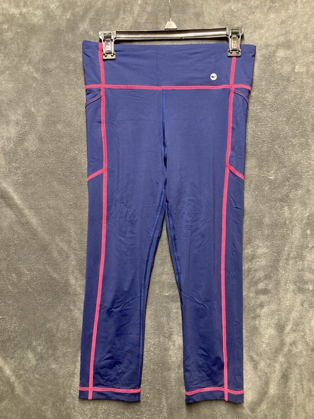 Vineyard Vines Performance Women's Navy & Blue Pink Capri Leggings Size Small